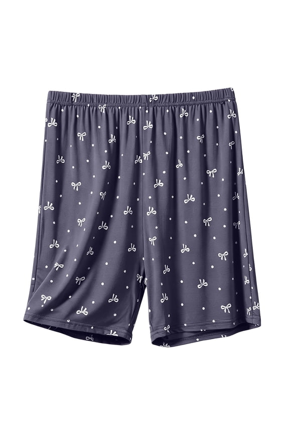 Women's Plus Size Cotton Pajama Shorts Elastic Waist Loose Fit 5 Inch Lounge Sleep Shorts Soft Sleep Shorts Casual Loose Wide Leg Lightweight Lounge Comfy Pj Bermuda Trousers Grey Xxl