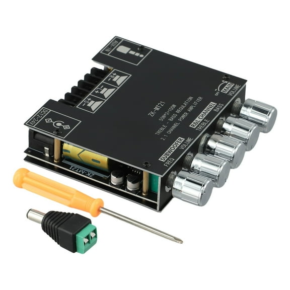 Zk-Mt21 Aux -Compatible Power Amplifierboard 2.1 Channel Module For Diy 2.1 Channel -Compatible Audio Amplifiers Module