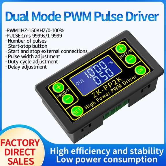 Zk-pp2k ZK-PP2K Signal Generator PWM Pulse Generator LED Stepper Motor Solenoid Valves Driver Delay With Time Pulse Width Frequency Duty Cycle Adjustment Functions