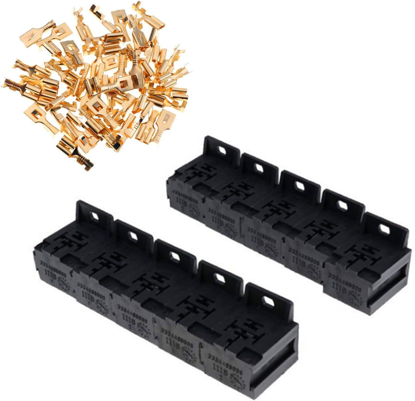 Zkca 10 PCS Automotive Relay Base Kit, PA66 Material 30A-80A Five-Hole ...