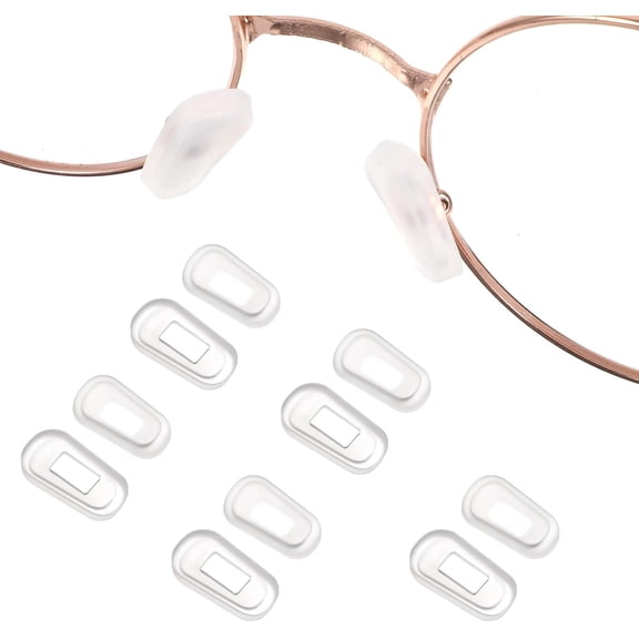 Zkca 6 Pairs Eyeglass Nose Pads Cover, 3mm Thickness Clear Silicone Nose Pads for Eyeglass Nose Pads Soft Cushion Slip-on Eyewear Protective Covers for Nose Bridge Pads Eye Glass A417