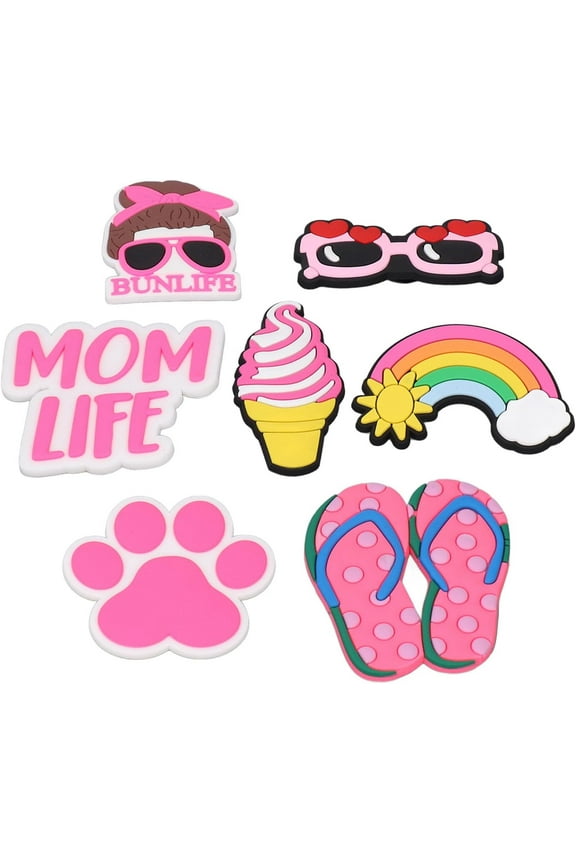 Zkca 7pcs Summer Charms for Bogg Bag, Silicone Beach Bag Insert Decorations Accessories for Handbag A417