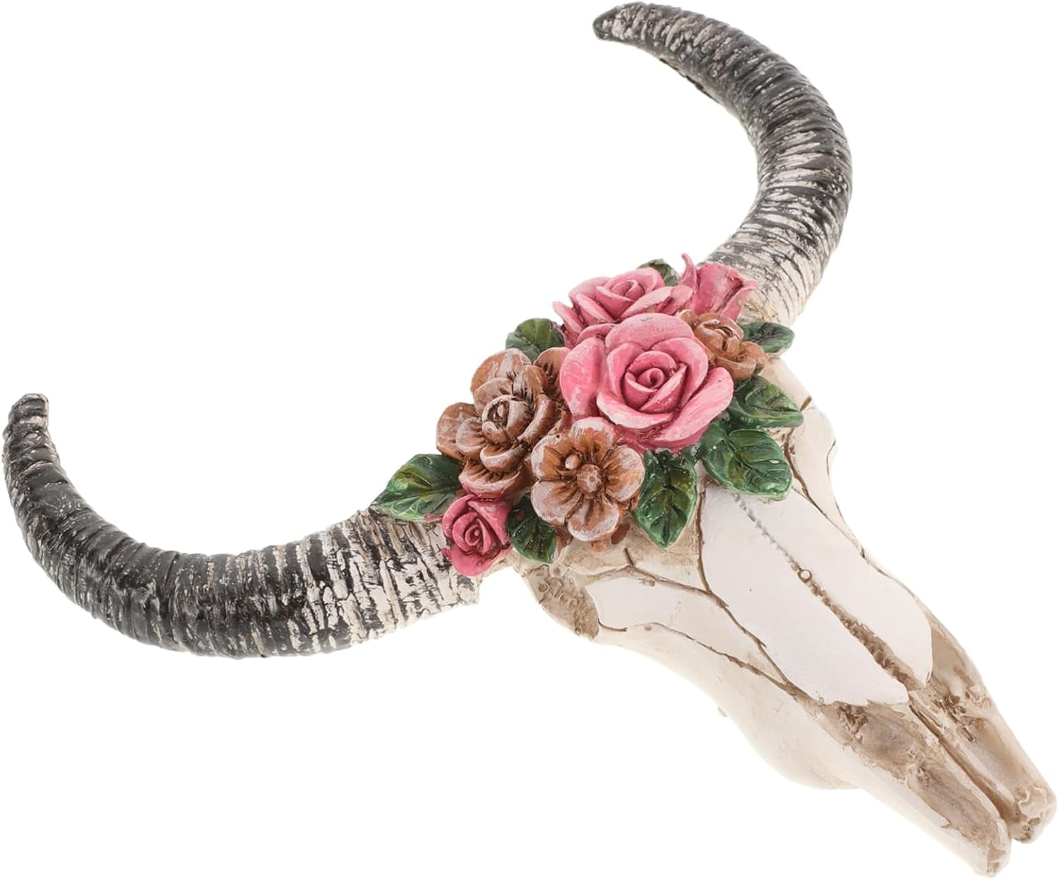 Zkca Bull Head Rose Pendant Realistic Faux Steer Head Bull Head Wall Decor Bison Bull Skull Wall Decor Cow Skull Wall Plaque Skeleton Home Decoration Hanging Skull Decor Resin A417