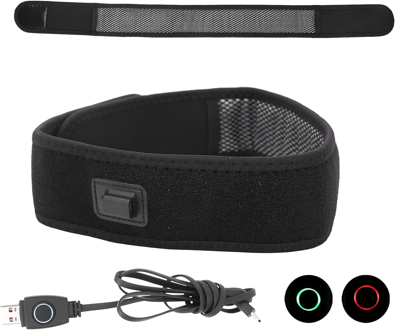 Zkca Heating Head Wrap, Headache Relief Headband, Electric Heated Head Belt, Electric Head Scalp Heating Belt with 3 Temperature Levels, for Migraines, Neck, Arms, Legs Stress Relaxing A418