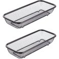 thumbnail image 1 of Zkca Kitchen Drawer Organizer, BuyGo Stainless Steel Storage Container Metal Cabinet Basket for Holding Silverware Utensil, Pack of 2, Black A417, 1 of 7