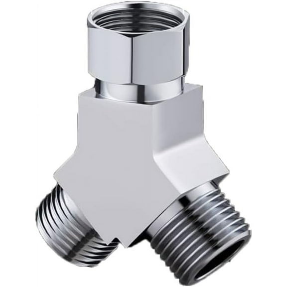 Zkca Y Shape Shower Arm Diverter Valve 3-way Adapter Connector Component Adapter for Hand Shower, Fixed Shower Head and Sprayer Faucet (Female-Male-Male) A417