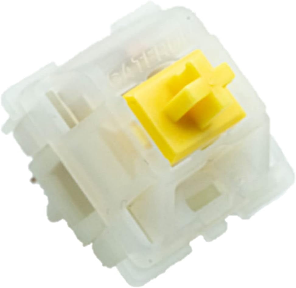 Zkeebs Gateron KS-3 Milky Yellow Pro 50g Linear MX Switches 5 pin for Custom Gaming Mechanical Keyboards (70 switches)
