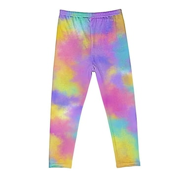 Zkozptok 3-8 T Tie Dye Leggings for Girls Summer Lightweight Running Dancing Tights Kids Sweatpants