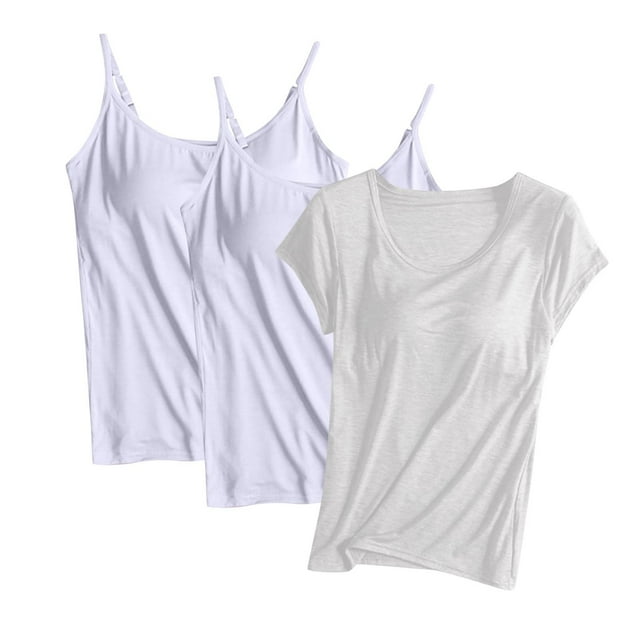Zkozptok 3 Pack Tops for Women Sleeveless & Short Sleeve Casual Loose Workout Blouse Summer Basic Crewneck Shirts