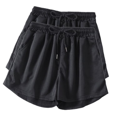 GERsome Womens Sweat Shorts 3 Pack Summer Athletic Workout Shorts Drawstring Waist Lounge Running Shorts With Pockets S Xxl