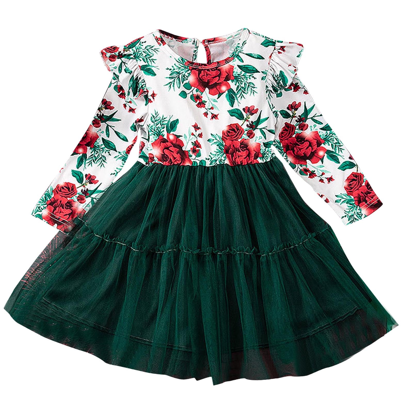 A-Line/Princess V-Neck Short Sleeves Ruched Christmas Dresses for Girls