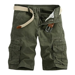 Men's Outdoor Cargo Shorts Waterproof Casual Shorts with Belt Classic Print  Relaxed Fit Hiking Fishing Shorts