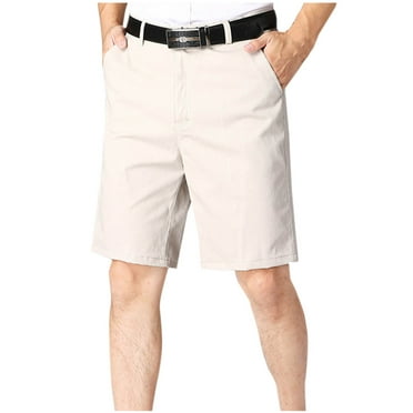 Zkozptok Mens Golf Dress Shorts Flat Front Cotton Comfy Shorts Baggy Business Work Shorts with Pockets