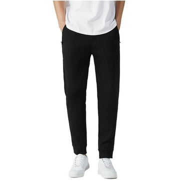 Zkozptok Straight Leg Casual Pants for Men Elastic Waist Lightweight Breathable Athletic Trousers with Pockets