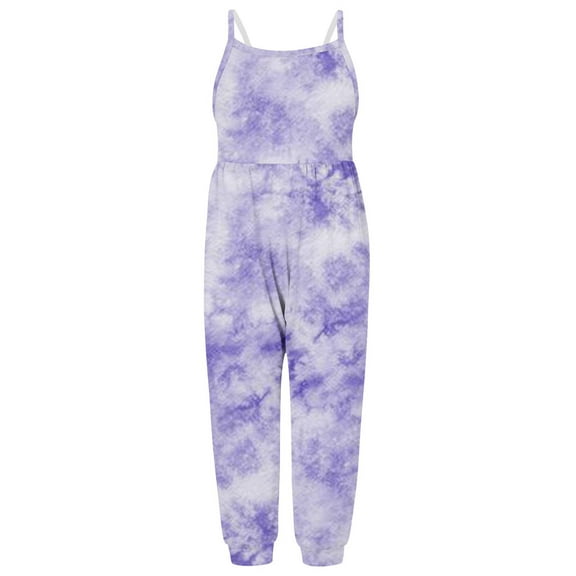 Zkozptok Toddler Girls Color Block Romper 1-6 T, Kids Spaghetti Straps Sleeveless Jumpsuit Long Pants with Pockets