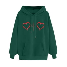 Shein Plus Leopard & Heart Print Thermal Lined Sweatshirt,1XL