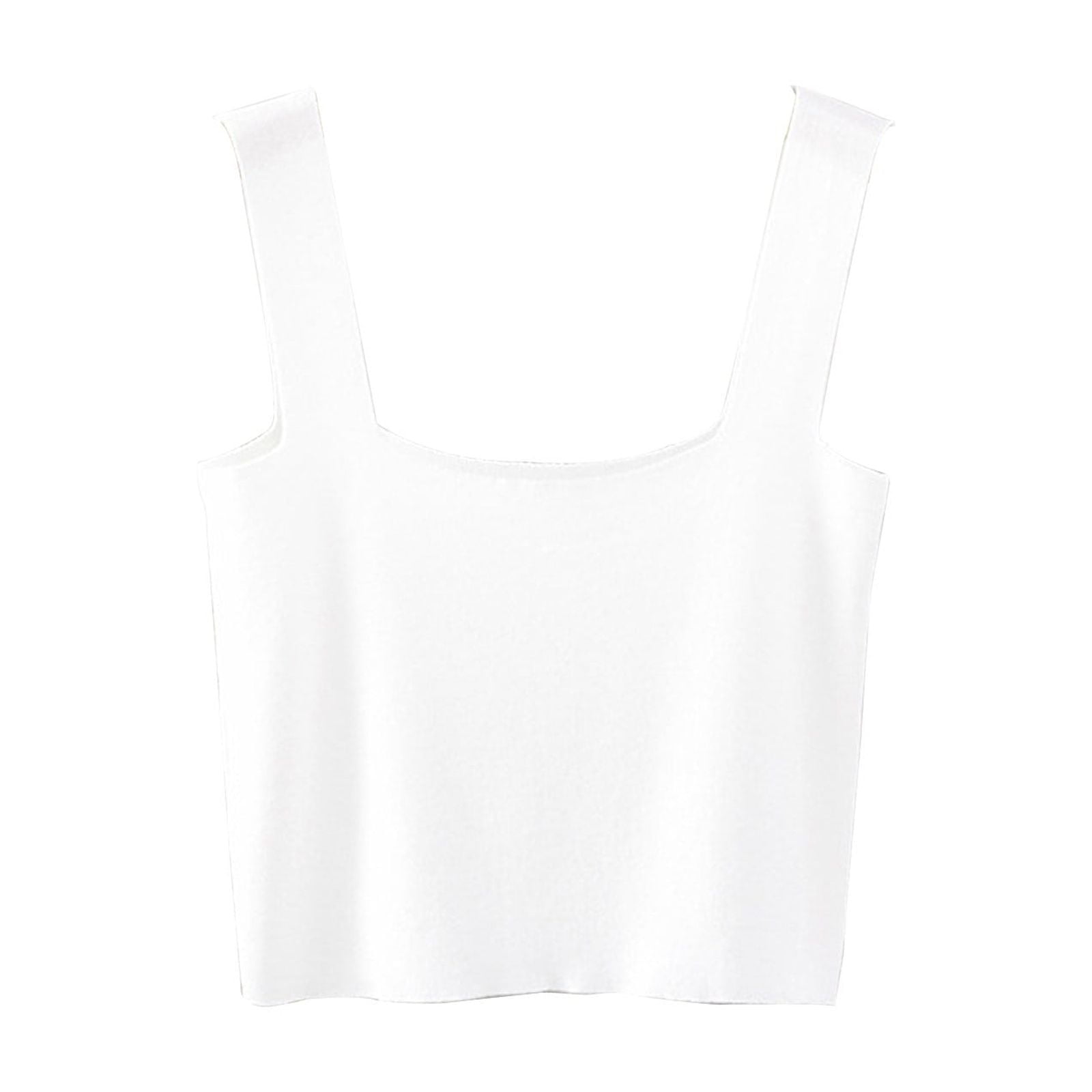 ALLUMK Women's Square Neck Crop Tank Top - Casual Sleeveless Basic, Y2K Summer Style 4 thumbnail image