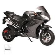 Zksm 49cc 4-Stroke Pocket Rocket Motorcycle, Mini Motorcycle, Gas Pocket Motorbike with Front Rear Disc Brakes, Racing Max Speed 25MPH, Dual Headlights