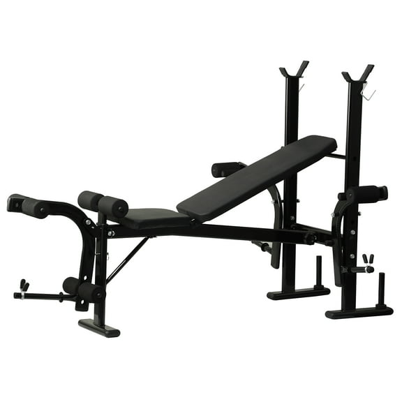 Zksm Adjustable Weight Bench, Bench Press Rack with Squat Rack, Leg Exercises Preacher Curl Rack for Home Gym Full Body Workout
