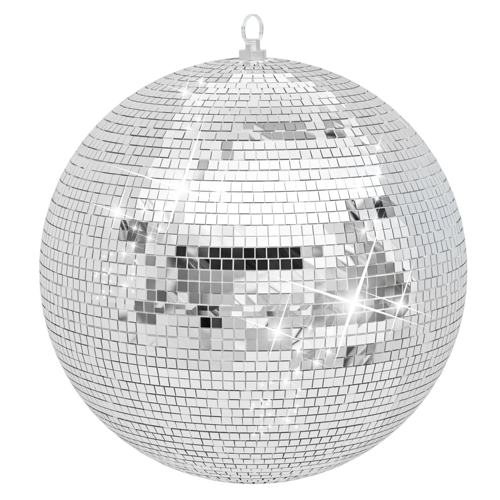Zksm Large Disco Ball, Hanging Disco Ball, Silver Color Disco Ball, Big Disco Ball Wedding Decoration (12/16/20Inch)