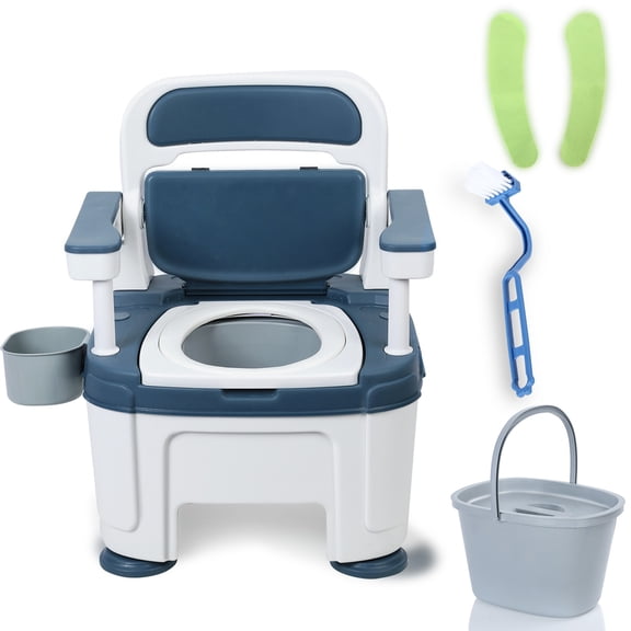 Zksm Portable Toilet for Adults Height Adjustable Bedside Commode Chair with Armrest Potty Chair for Seniors Disabilities Load 880 lbs