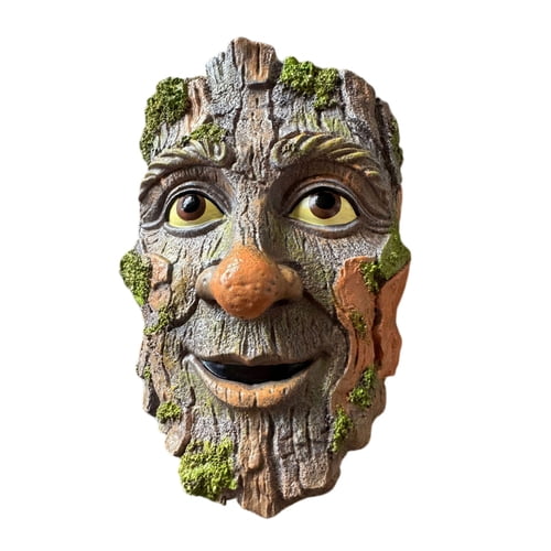Zksm Tree Face Garden Statue Whimsical Man Face Tree Hugger Sculpture for Tree Trunk Outdoor Yard Planter Pot Decor