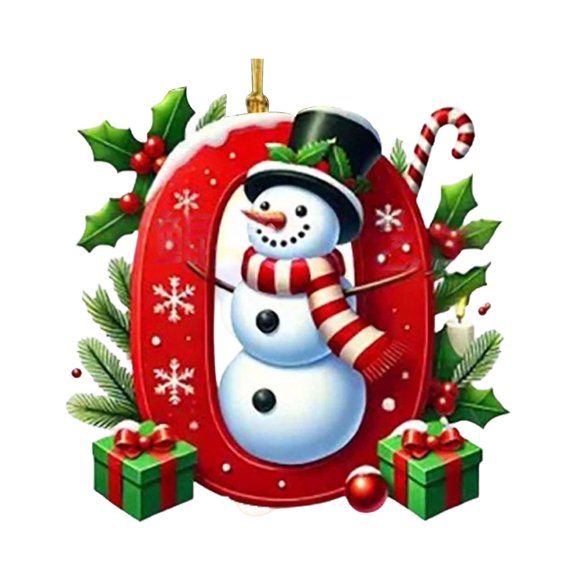 Zkuisw 1*2 Pc Christmas Hanging Ornament 7.9 IN Classic Letter Acrylic Personalized Initial Holiday Hanging Pendant for Xmas Trees O