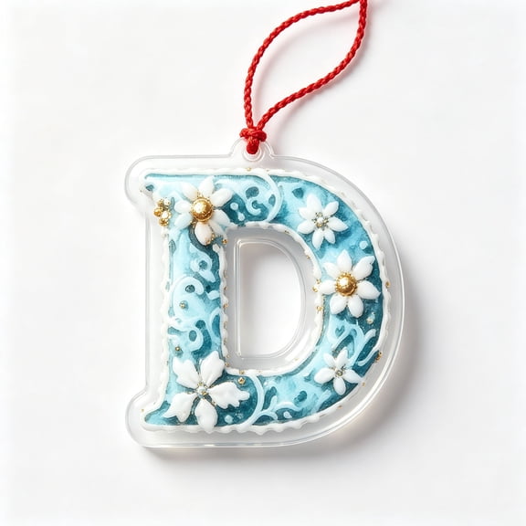 Zkuisw 1 Pc Christmas Hanging Ornament 3.15 IN Acrylic Letter Ornaments Alphabet Hanging Tree Decor Xmas Initial Pendants D