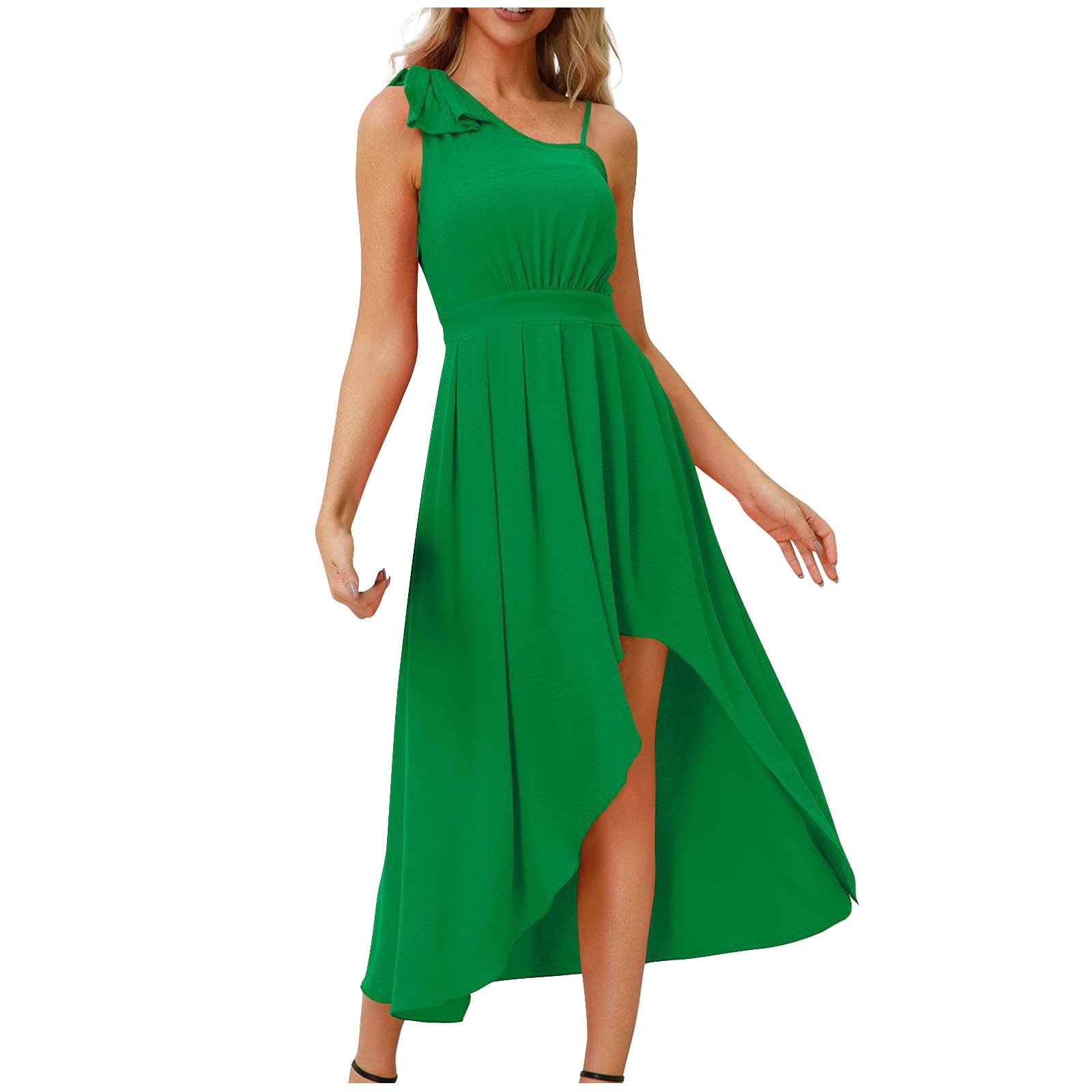 Zkuisw Dresses For Women 2024 Elegant Oblique Shoulder Ribbed Formal