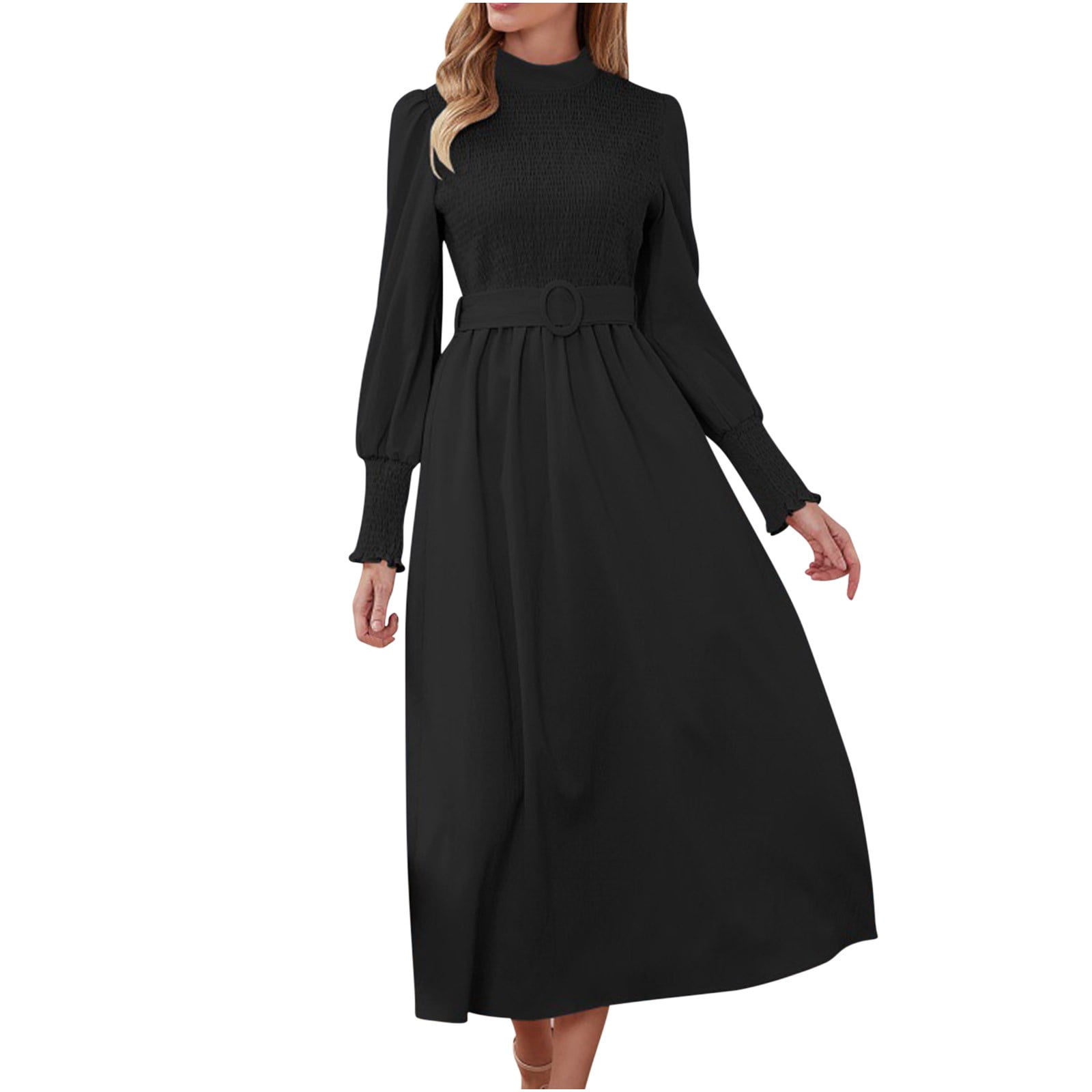 Zkuisw Spring Dresses For Women 2024 Fashion High Neck Formal Dresses