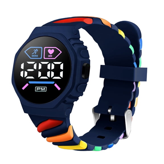 Zkysteio Rainbow LED Electronic Watch Digital Outdoor Sports Fashion Electronic Watch for Students