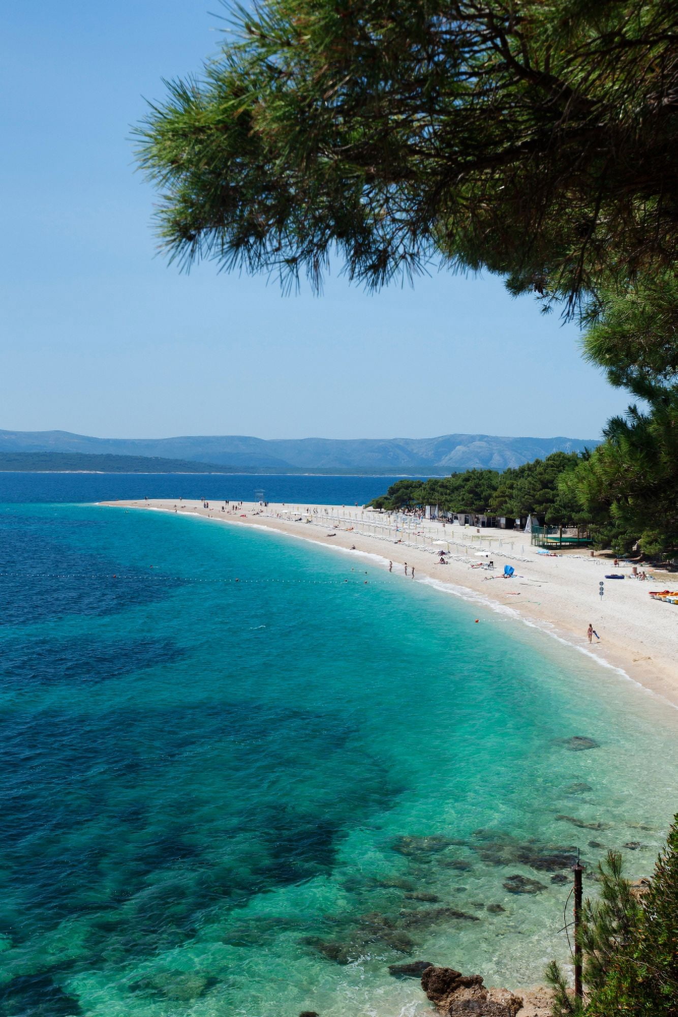 Zlatni Rat beach with Hvar Island in the background Bol Brac Island Dalmatia Croatia Canvas Art - Panoramic Images (27 x 9)