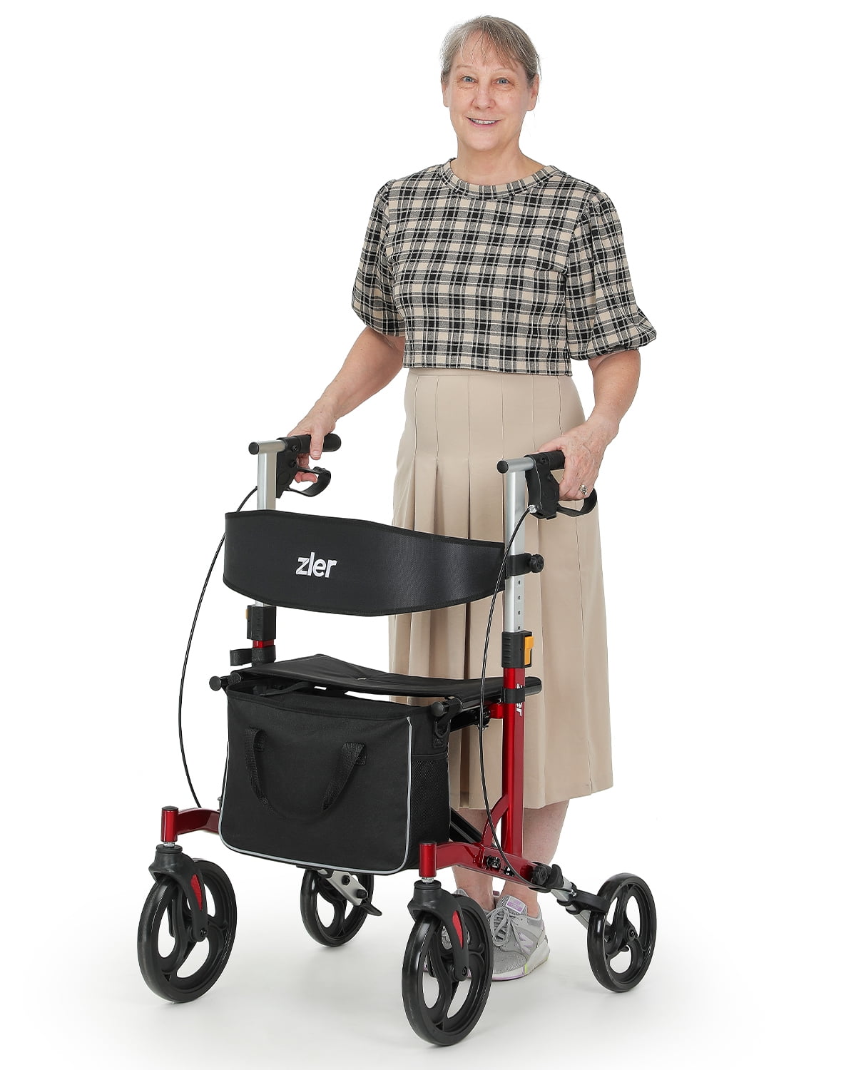 Zler Aluminum Rollator Walker for Seniors, Folding Rollator Walker with
