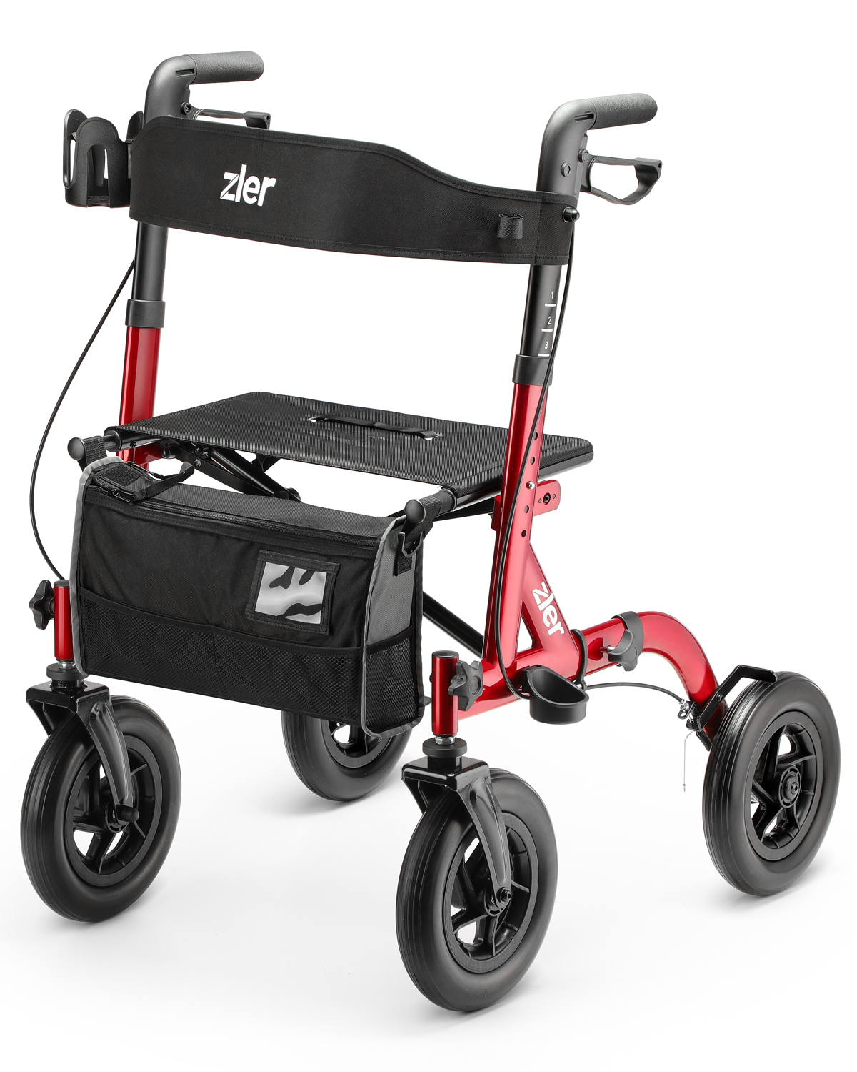Zler Rollator Walker with Seat Aluminum Rollator Walker for Seniors