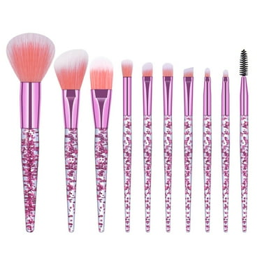 Zlezpi Brush Dazzled Glitter Makeup Brush Set - Bling Cute Crystal Brushes Sets for Face Eye Eyeshadow Lip Blushs