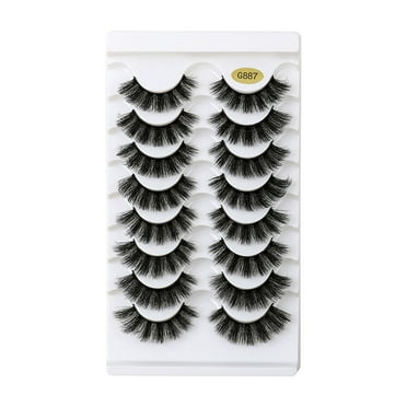Zlezpi Eyelashes False Eyelashes Fluffys 8D Faux Minks Lashes Cat-Eye Wispy Lashes 8 Pairs Pack Dramatic Long Thick Volume Fake Eye Lashs Multipacks