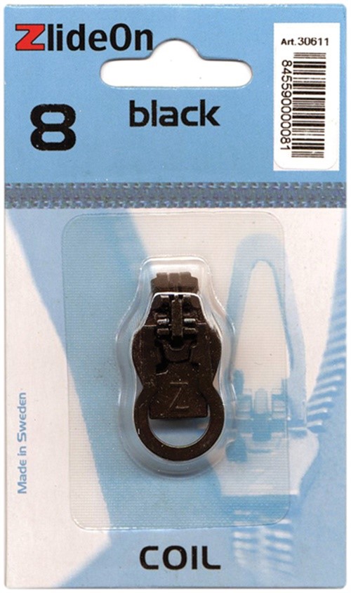 Black ZlideOn Zipper Pull Replacements Coil 8