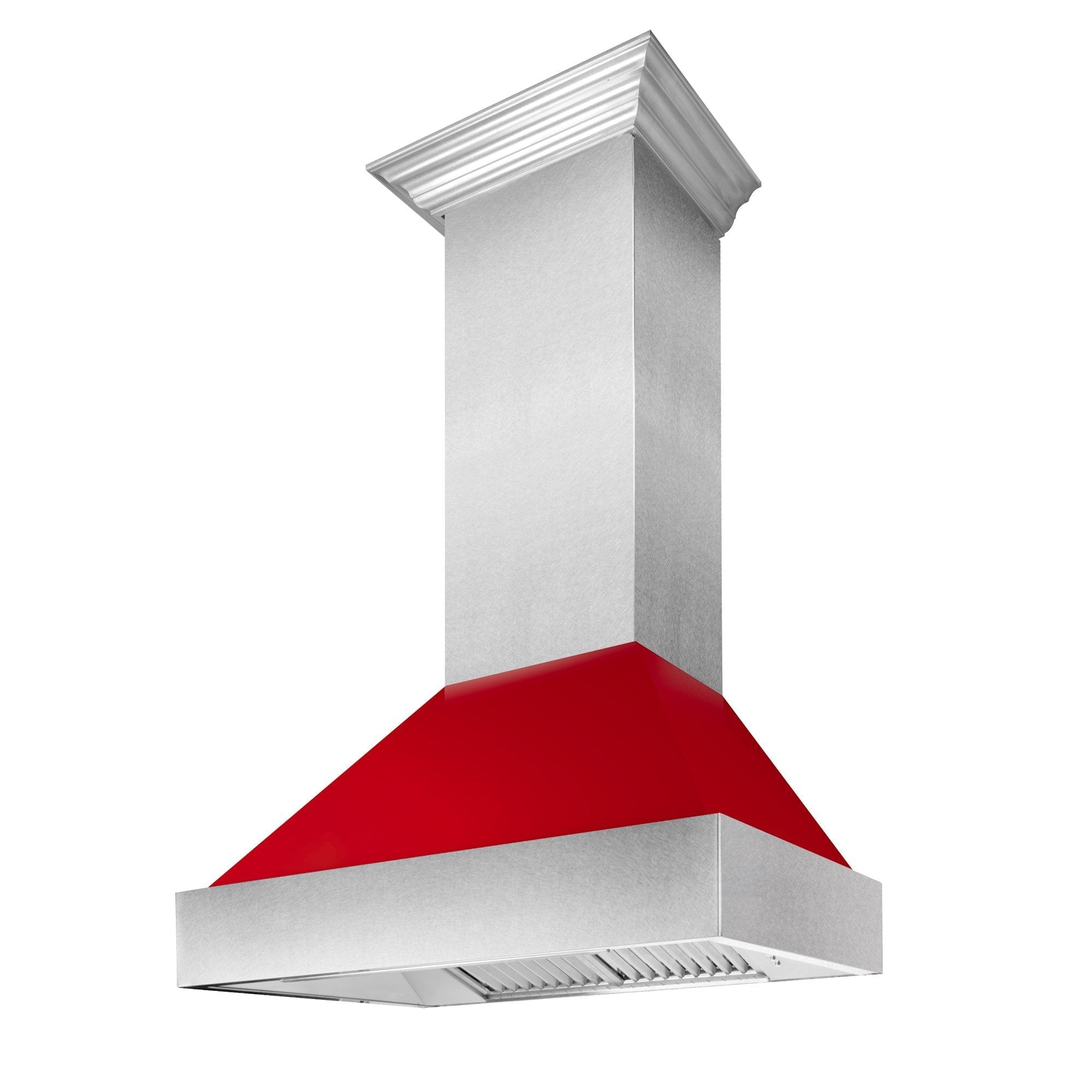 30" DuraSnow Stainless Steel Range Hood with Red Gloss Shell (8654RG-30)