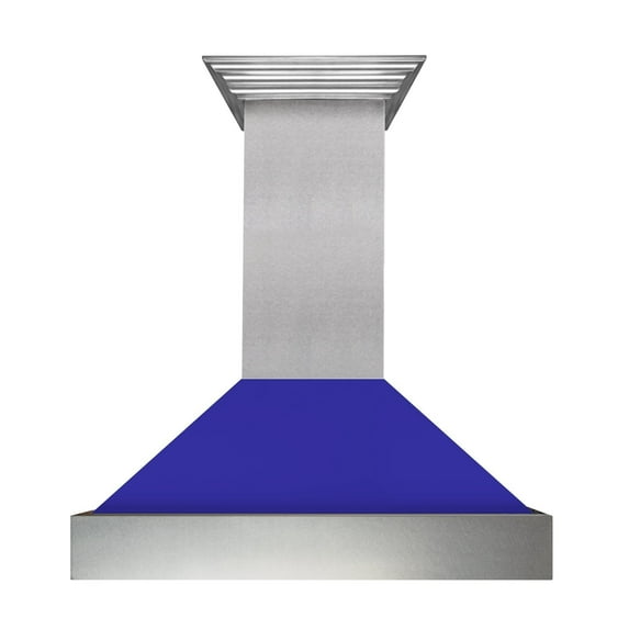 ZLine 8654BM36 Snow Finish Range Hood With Blue Matte Shell