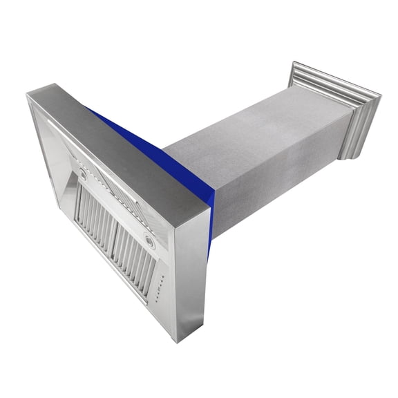 ZLine 8654BM48 Snow Finish Range Hood With Blue Matte Shell