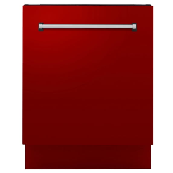 24" Top Control Tall Tub Dishwasher in Red Gloss with Stainless Steel Tub and 3rd Rack (DWV-RG-24)