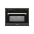thumbnail image 1 of ZLINE Autograph Edition 24" 1.6 cu ft. Built-in Convection Microwave Oven in Black Stainless Steel and Gold Accents, 1 of 5