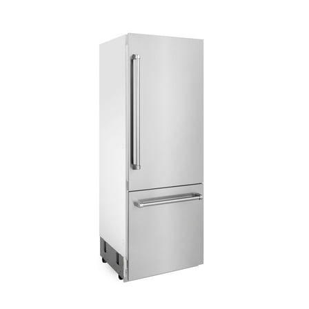 ZLINE 30" 16.1 cu. ft. Built-In 2-Door Bottom Freezer Refrigerator with Internal Water and Ice Dispenser in Stainless Steel