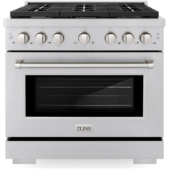 Zline Sgr-Br-36 Paramount 36" Wide 5.2 Cu. Ft. Free Standing Gas Range - Stainless Steel