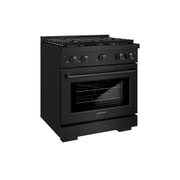 ZLINE 30 in. 4.2 cu. ft. Gas Range with Convection Gas Oven in Black Stainless Steel with 4 Brass Burners SGRB-BR-30