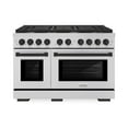 thumbnail image 1 of ZLINE Autograph Edition 48 in. 6.7 cu. ft. Paramount Double Oven Gas Range with 8 Burner Cooktop in Stainless Steel and Matte Black Accents (SGRZ-48-MB), 1 of 2