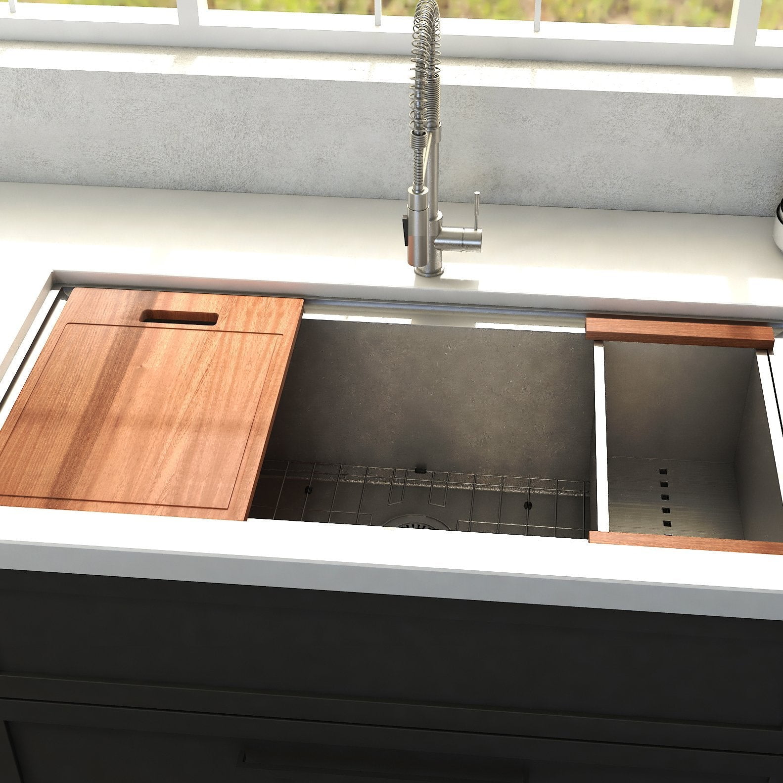 ZLINE 33" Stainless Steel Undermount Single Bowl Kitchen Sink with Accessories