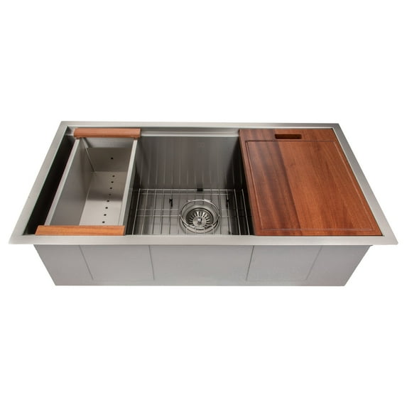 Zline Kitchen and Bath ZLINE Undermount Single Bowl Sink in Stainless Steel with Accessories 33 in. x 18 in.