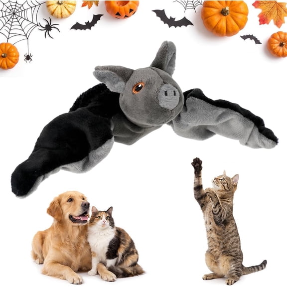 Zlinib Flying Bat Toy, Interactive Flapping Bat Toy for Cats & Dogs | Touch Activated, Chirping Sound, No Flying Design, Solid Shell, Dual Play Modes for Indoor Cats & Small Dogs