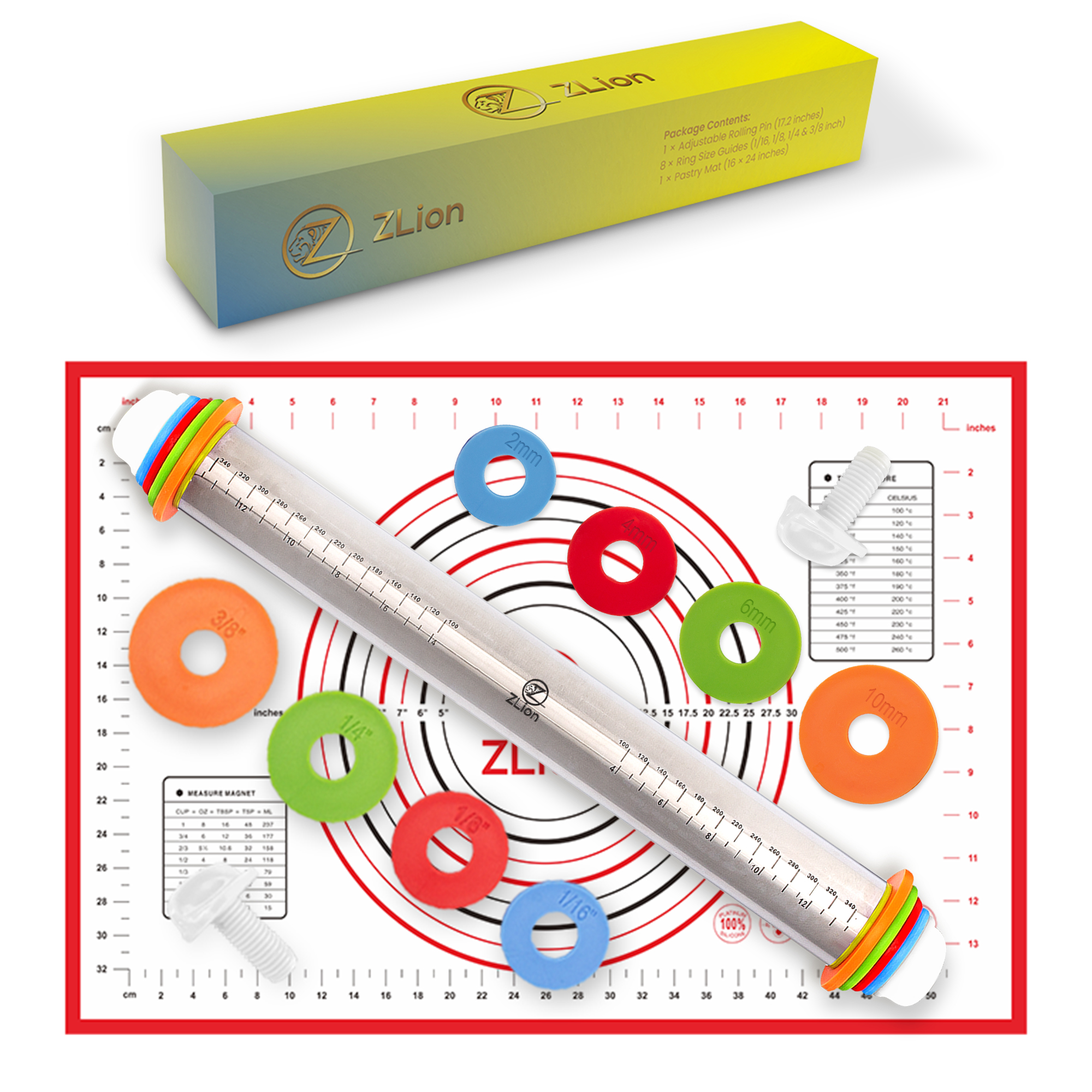 Wilton Fondant Roller with Guide Rings, 20Inch Fondant Tools